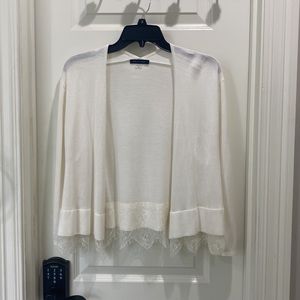 Tommy Hilfiger women’s off-white lace trimmed cardigan